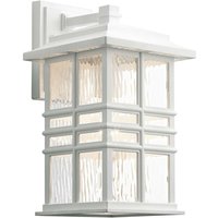 Kichler KL-BEACON-SQUARE-M-WHT Wandleuchte Beacon Square 1xE27 40W Komposit weiß, Glas H:35,9cm B:20,3cm IP44 dimmbar von KICHLER