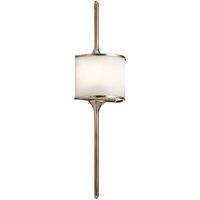 Kichler - kl-mona-l-clp Wandleuchte / Badezimmerleuchte Mona 2x3.5W led G9 Klassisches Zinn, Glas weiss H:76,2cm B:20,4cm IP44 3000K von KICHLER