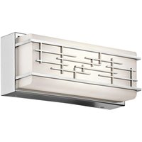 Kl-zolon-s-bath Wandleuchte Zolon 2xLED 14W Baustahl Chrom, Opalglas H:12,7cm B:30,9cm IP44 3000K - Kichler von KICHLER