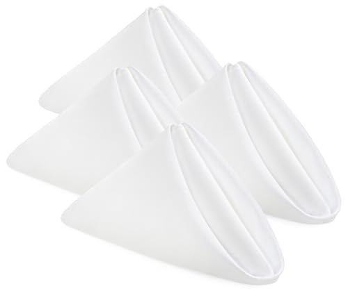 KICHLY Stoffservietten – Set mit 24 Stoffservietten, wiederverwendbar, weich und bequem – ideal für Veranstaltungen, Polyester (weiß, 43 x 43 cm) von KICHLY