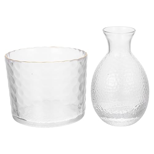 KICHOUSE 1 Satz EIS Eimer Japanischer Sake-Topf Klare Weinkaraffe Gefäß Tasse Japanisches Geschenk Japanischer Weinwärmer Sake-aufbewahrungstopf Zubehör Gunst Kristall Splitter Glas von KICHOUSE