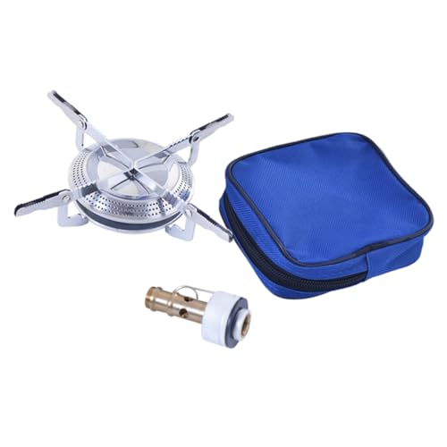 KICHOUSE 1 Stück Tragbarer Gasbrenner Campingkocher mit Elektronischer für Outdoor Kochen Picknick und Camping Silber von KICHOUSE