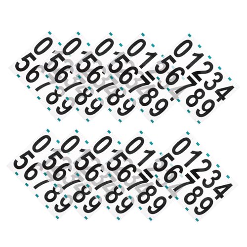 KICHOUSE 10 Sätze Wetterfeste Selbstklebende Reflektierende Hausnummern-aufkleber mit Uv-schutz für Briefkästen Mülltonnen Garagen Langlebige Sichtbare Adressnummern für Draußen von KICHOUSE