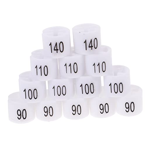 KICHOUSE Kleiderbügel 100 Stück Transparente Kunststoff-Kleiderbügel In Korngröße Weiße Outfits Nummernschilder Schrank-Kleiderbügel-Trennwände Kunststoff-Größenmarkierungen Drahtbügel von KICHOUSE