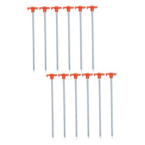 KICHOUSE 16 Stück Teiliges Zeltheringe aus Dickem Stahl Robuste Metall-erdnägel für Outdoor Camping Extra Lange Schwere Zeltnägel für Strand Garten Pavillon Windfeste Bodenanker von KICHOUSE