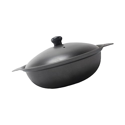 KICHOUSE Gusseisen Reis Tontopf Mit Deckel 22cm Hochtemperaturbeständig Für Geschmortes Huhn Und Reis Küchen Auftaufpfanne Für Einweihungsfeiern von KICHOUSE