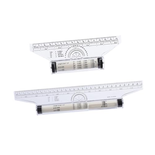 KICHOUSE 2 STÜCK Teiliges Kunststoff parallellineal mit Transparentes Tragbares Zeichenlineal für Präzises Messen Zeichnen von Parallelen Linien und Kreisen für Studenten Büro Ingenieure von KICHOUSE