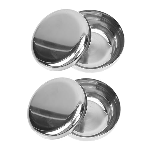KICHOUSE 2 Sets Von Hause Edelstahl Reis Schüssel Deckel Koreanische Stil Schalen 10cm Feine Verarbeitung von KICHOUSE
