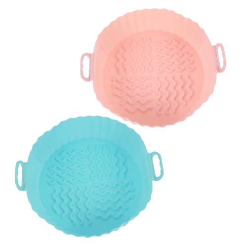 KICHOUSE 2 Stück Backformen aus Silikon Friteusenzubehör Ersatz Liner Tablett multi Weiß Korb austauschbare Luftfritteusematte Zubehör für Heißluftfritteusen Kieselgel von KICHOUSE
