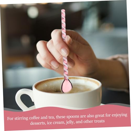 KICHOUSE 2 Stück Bunte Kaffeelöffel Lange Spirallöffel aus Bruchsicherem zum Rühren von Kaffee Milch Tee und Desserts Modernes Design für Stilvolle Kaffeegenießer von KICHOUSE