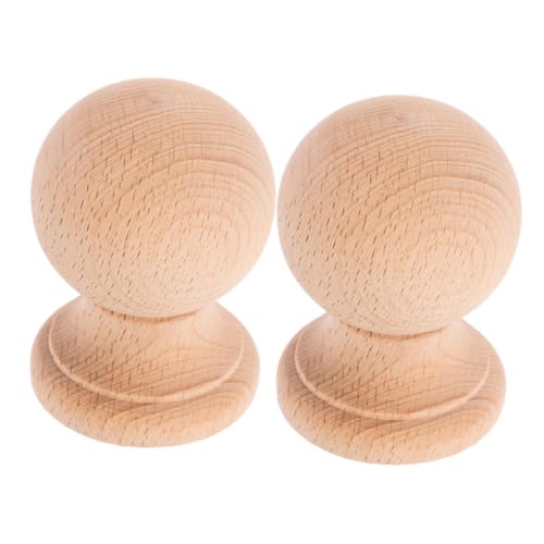 KICHOUSE 2stücke Holzkugel-endstücke Aus Massivem Hartholz Für Bettpfosten Gardinenstangen Und Dekoration Mit Natürlicher Maserung KICHOUSE 2stücke Holzkugel-endstücke Aus Massivem Hartholz Für Bettpfosten Gardinenstangen Und Dekoration Mit Natürlicher Maserung von KICHOUSE