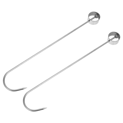 KICHOUSE 2 Stück Fleischhaken aus Robuste Haken für Grillen Räuchern Trocknen und Zubereiten von Enten Gänsen und Hähnchen Zeitloses Design für Jede Küche von KICHOUSE