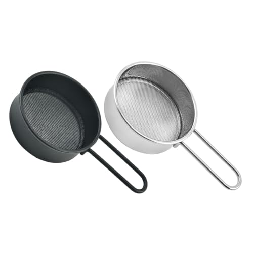 KICHOUSE 2 Stück Mini Mehlsieb Küchenhelfer Schöpfkelle Tabletts Lebensmittelbehälter Kochgeschirr Sieb Speisekammer Haushalt Schlitzlöffel Proofing Pfannkuchen Müslispender von KICHOUSE
