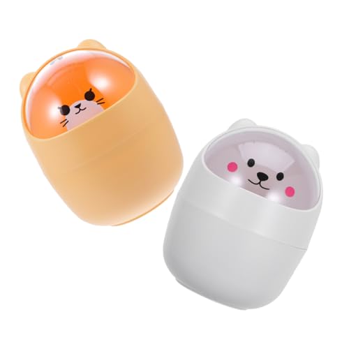 KICHOUSE 2 Stück Niedliche Mini Tischabfalleimer mit Schwingdeckel Cartoon Motiv Vielseitig Verwendbar als Aufbewahrungsbehälter für Auto Büro Küche und Schlafzimmer Robust und Einfach zu KICHOUSE 2 Stück Niedliche Mini Tischabfalleimer mit Schwingdeckel Cartoon Motiv Vielseitig Verwendbar als Aufbewahrungsbehälter für Auto Büro Küche und Schlafzimmer Robust und Einfach zu von KICHOUSE