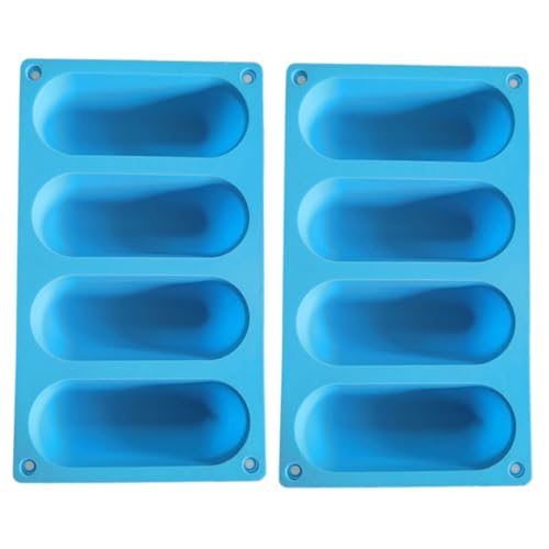 KICHOUSE 2 Stück Teiliges Silikon Hot Dog Bun Mold Hitzebeständige Backform für Selbstgemachte Würstchenbrötchen Einfache der Spülmaschine von KICHOUSE