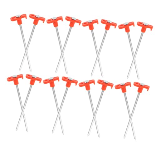KICHOUSE 20 Stück Teiliges Leuchtende Zeltheringe Robuste Fluoreszierende Bodennägel für Outdoor Camping Wetterfeste Heringe für Zelte Markisen Wandern mit Hoher Sichtbarkeit Nachts von KICHOUSE