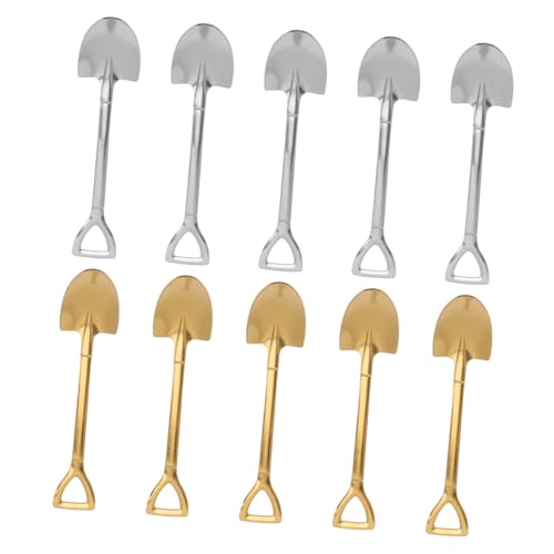KICHOUSE 20 Stück Teiliges Schaufel Löffel für Eiscreme und Desserts Multifunktionale Löffel für Küche und Dessertladen Silber und Gold von KICHOUSE