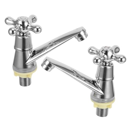 KICHOUSE 2Stücke Teiliger Wasserhahn für Waschbecken Kaltwasserhahn mit Schnellöffnungsfunktion Design Installieren Geeignet für Badezimmer und Waschtische KICHOUSE 2Stücke Teiliger Wasserhahn für Waschbecken Kaltwasserhahn mit Schnellöffnungsfunktion Design Installieren Geeignet für Badezimmer und Waschtische von KICHOUSE