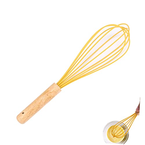 KICHOUSE 3 Stück Teiliges Handrührgerät aus Silikon mit Holzgriff Küchenhelfer zum und Aufschäumen für Backen und Kochen Spülmaschinenfest von KICHOUSE