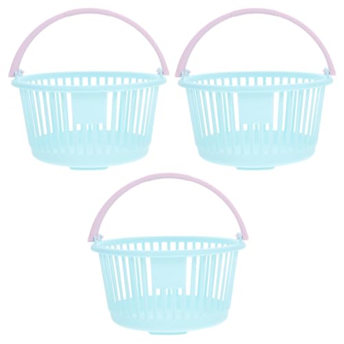 KICHOUSE 3 Stück Teiliges Mini Einkaufsbaskett für Multifunktionale Handtaschen aus Kunststoff zur Dekoration von Mini Räumen für Süßigkeiten und Kleine Gegenstände Blau von KICHOUSE