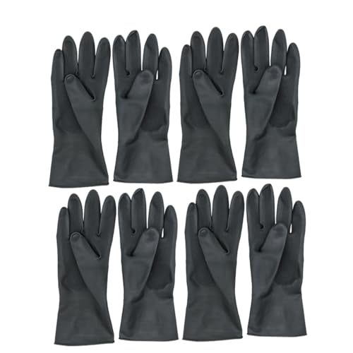 KICHOUSE 4 Paar Schwarze Wasserdichte Salon handschuhe aus Gummi Rutschfest Lang für Friseure und Heimgebrauch Schützende Haarfärbehandschuhe mit Elastischem Komfortablem Sitz Vielseitig von KICHOUSE