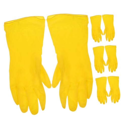 KICHOUSE 4 Paare Küchenreinigungshandschuhe aus Dickem PVC Wiederverwendbare Spülhandschuhe mit Rutschfester Oberfläche Mittlere Hautfreundlich Öl Schmutzresistent für Hausarbeit und von KICHOUSE