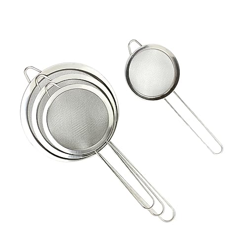 KICHOUSE 4 Stück Küchensieb Teiliges Handheld Ölfilter mit Präzisem Feinmaschigem Sieb zum Filtern von Öl und Lebensmitteln Platzsparend und Einfach zu Reinigen von KICHOUSE