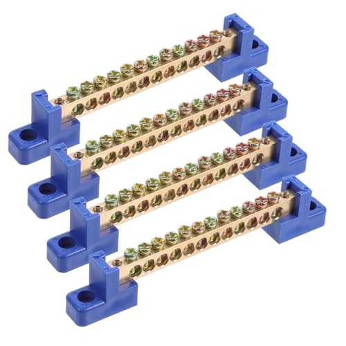 KICHOUSE 4 Stück Kupfer Anschlussklemme mit Basis Elektrische Verteilerklemme Hitzebeständig Langlebig für Erdungsschiene Busbar Grounding Bar Kit von KICHOUSE