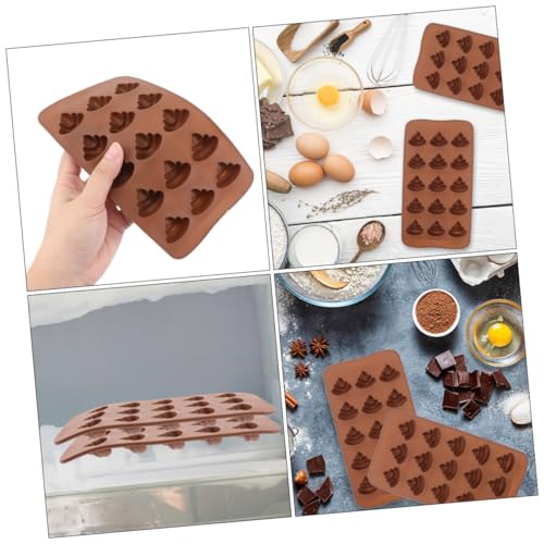 KICHOUSE 4 Stück Silikonform mit Mulden für Schokolade Süßigkeiten Pudding Eiswürfel und Seifen Flexible Platzsparende Form zum Backen und Selbermachen von Desserts und DIY kreationen von KICHOUSE