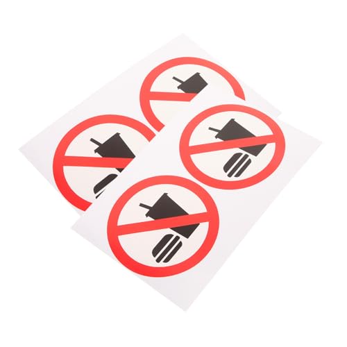 KICHOUSE 4 Stück Teiliges Selbstklebendes Warnschild Essen und Trinken Verboten für Türen und Wände Wetterfest Modernes Design Vielseitig Einsetzbar für Innen Außenbereiche Einfache KICHOUSE 4 Stück Teiliges Selbstklebendes Warnschild Essen und Trinken Verboten für Türen und Wände Wetterfest Modernes Design Vielseitig Einsetzbar für Innen Außenbereiche Einfache von KICHOUSE