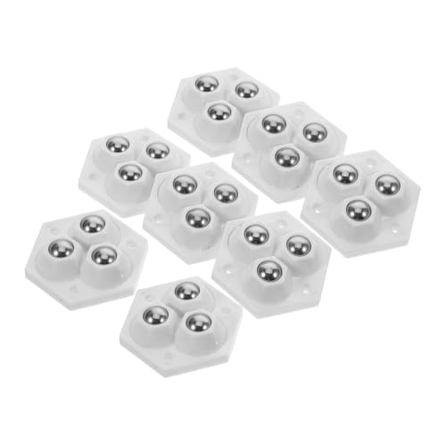 KICHOUSE 8 Stück Teiliges Selbstklebende Mini Schwenkrollen Drehbare Möbelräder für Kleine Möbel Küchenutensilien und Aufbewahrungsboxen Weiße Farbe von KICHOUSE