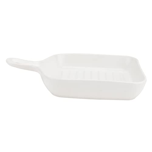 KICHOUSE Backblech einzelner Griff Backform Tablett Nicht -STiCK quadratische Grillplatte Kochgeschirr Kochen Kochzubehör Ofenschale Küchenwaren quadratische Grillpfanne Weiß von KICHOUSE