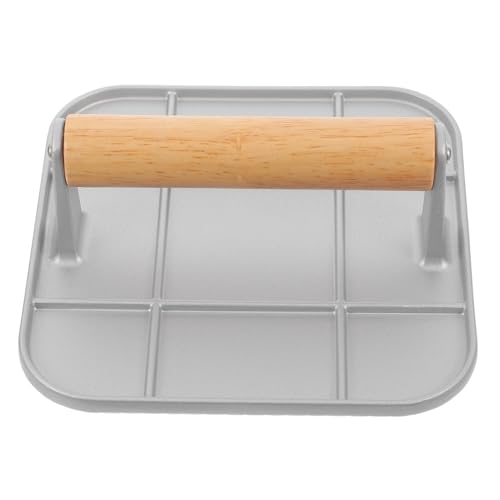 KICHOUSE Burgerpresse Aluminiumlegierung mit Holzgriff Robuste Patty Presse für Glatte Formstabile Burgerpatties Sicherer Griff Langlebiges Küchengerät für DIY Burgerzubereitung und von KICHOUSE