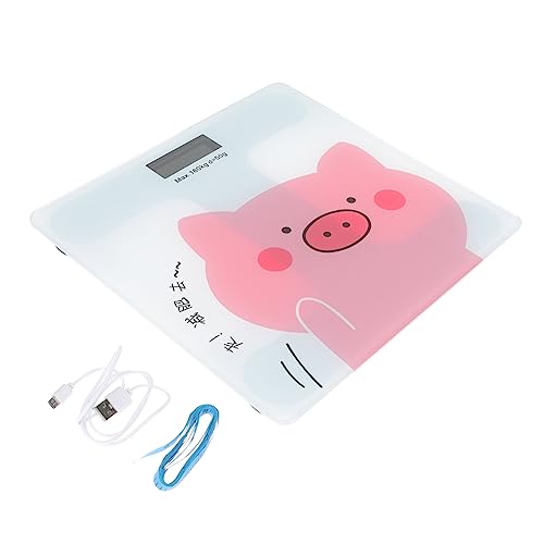 KICHOUSE Cartoon Digitale Personenwaage Automatische Gewichtsanzeige USB Ladefunktion Hochpräzise Messung Für Zuhause Geeignet von KICHOUSE
