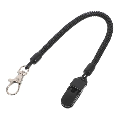 KICHOUSE Coiled Fishing Lanyard mit Lost Clip Schweres Sicherheitsseil mit Rutschfestem Design Einziehbares Schutzseil für Angelwerkzeuge Outdoor Sicherheitshalter für Angler von KICHOUSE