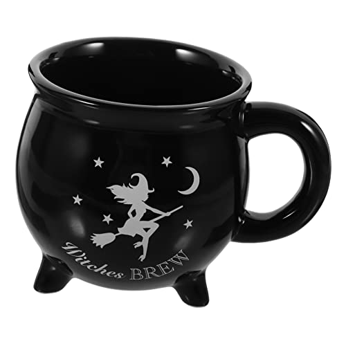 KICHOUSE Halloween Hexen Cauldron Becher Kreativer Keramikkaffeebecher Mit Großer Grifföffnung Tischdekoration Für Halloween Langlebiges Und Elegantes Design Für Zuhause Büro Und von KICHOUSE