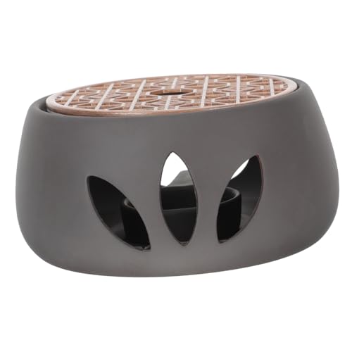 KICHOUSE Japanisches Keramik teewärmer Hohlem Design Handgefertigter Teeofen Eleganter Schwarzer Wärmeständer Langlebig und Sicher für Haushalt und Teezeremonie von KICHOUSE