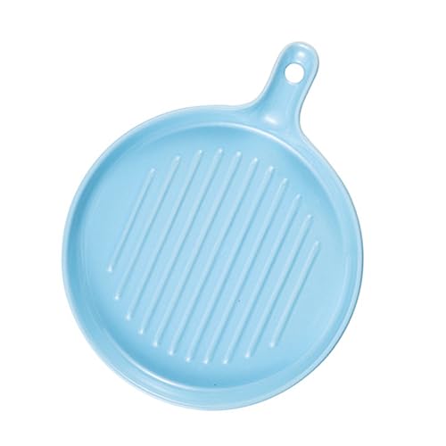 KICHOUSE Keramikgriffplatte Steingut Porzellan Runde Backpfanne Rechteckig Tablett Backen Backformen Gericht Ofenschale Mit Keramikgriff Griffplatte Aus Keramik Sky-blue von KICHOUSE
