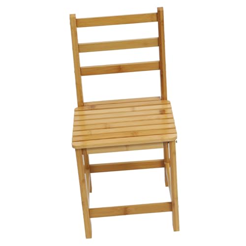 KICHOUSE Kleine Bank Mit Rückenlehne Mini-hocker Kleine Tritthocker Stühle Tisch Leitern Tritthocker Klappbar Einstellbar Sitz Kommode Campingstuhl Samtstuhl Schrank Tritthocker Bambus von KICHOUSE