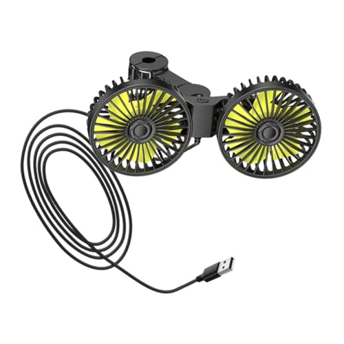 KICHOUSE Kompakter Auto USB Kühlventilator für Rücksitz Leiser Tragbarer Lüfter zur Temperatursenkung für Reisen und Camping Einfache Befestigung Am Kopfstütze von KICHOUSE