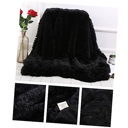 KICHOUSE Kuscheldecke Flauschig Warmes Babydecke aus Hochwertigem Plüsch in Schwarz Wohndecke für Zuhause und Reisen Vielseitig Einsetzbar und Pflegeleicht von KICHOUSE