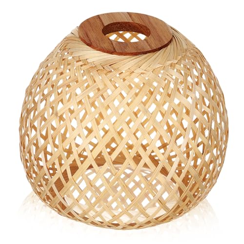 KICHOUSE Lampenschirm Handgewebt Rattan Deckenlampe für Wohnzimmer Schlafzimmer Weiche Warme Beleuchtung Robuste Langlebige Konstruktion Einzigartiges Design von KICHOUSE