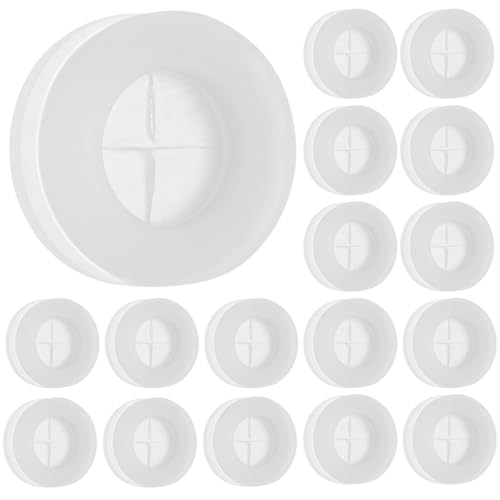 20 StüCke Silikon Strohhalm Abdeckung Holzdeckel FüR EinmachgläSer, Strohstopfen, Einmachglasdeckel, GeträNke Dosendeckel Mit Strohhalm, Weiß von KICHOUSE