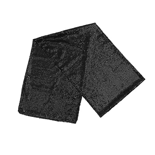 KICHOUSE Elegante Schwarze Sequin Tischdecke Für Hochzeiten Und Partys Hochwertige Tischläufer Mit Festlichem Design Für Stilvolle Tischdekoration von KICHOUSE