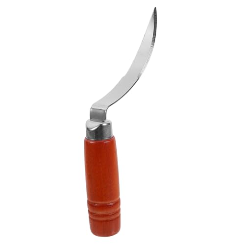 KICHOUSE Werkzeugkasten küchenhelfee Kokosnuss öffner Kokosnussschredder Öffnungswerkzeug für Kokosmesser Korkenzieher Kokosnuss-Fleisch-Entferner Kokosnussmesser Holzgriff Schalenöffner von KICHOUSE