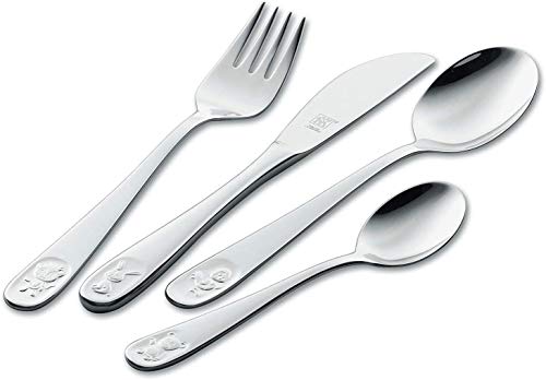 - ZWILLING 07009-210 Kinderbesteck-Set Bino mit Namensgravur / 4-teilig (alle 4 mit Name graviert) / aus Edelstahl/Gravurschrift wählbar von KIDDI-MEDIA