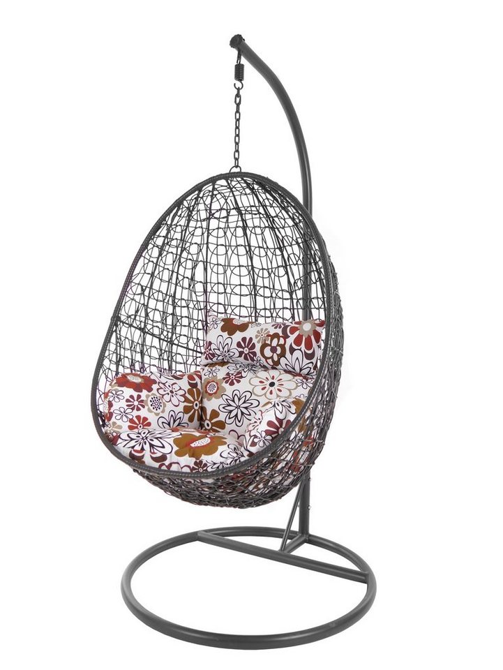 Hängesessel Hängesessel CAPDEPERA anthrazit, Hängesessel mit Gestell und Kissen, dunkelgrau, Loungeset, moderner Swing Chair, Nest-Kissen Hängesessel Hängesessel CAPDEPERA anthrazit, Hängesessel mit Gestell und Kissen, dunkelgrau, Loungeset, moderner Swing Chair, Nest-Kissen von KIDEO