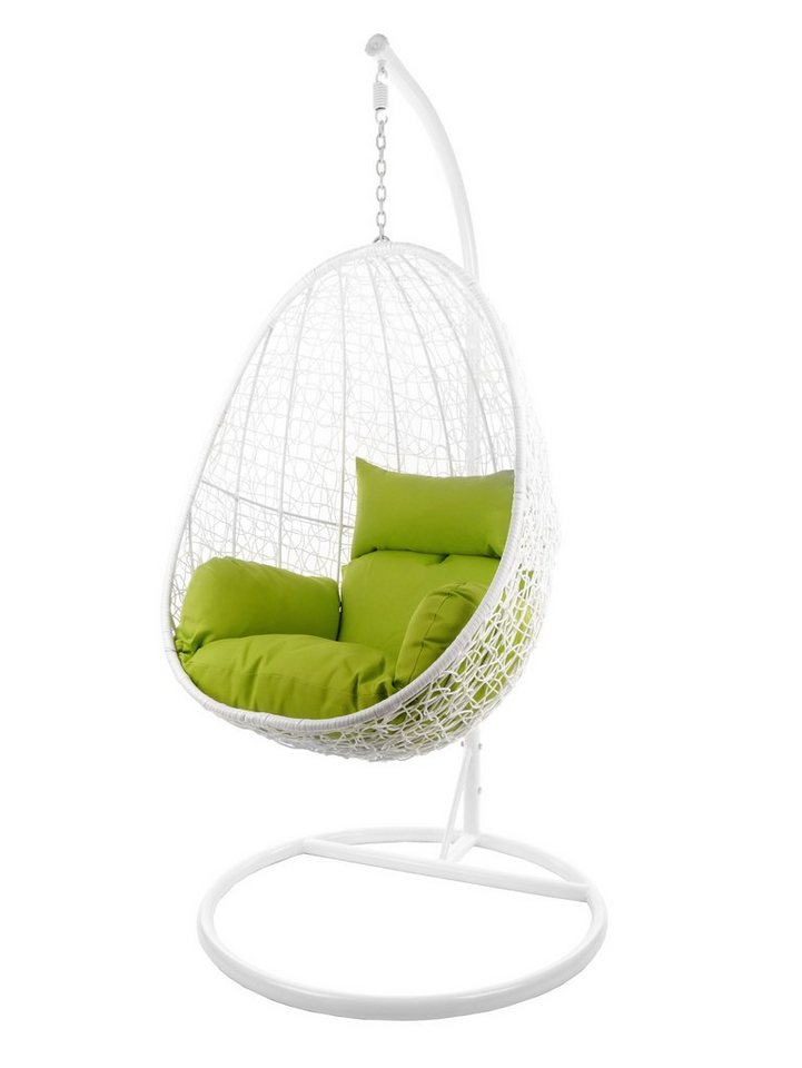 KIDEO Hängesessel Hängesessel CAPDEPERA weiß, Swing Chair mit Gestell und Kissen, Loungesessel, Hängesessel weiß von KIDEO