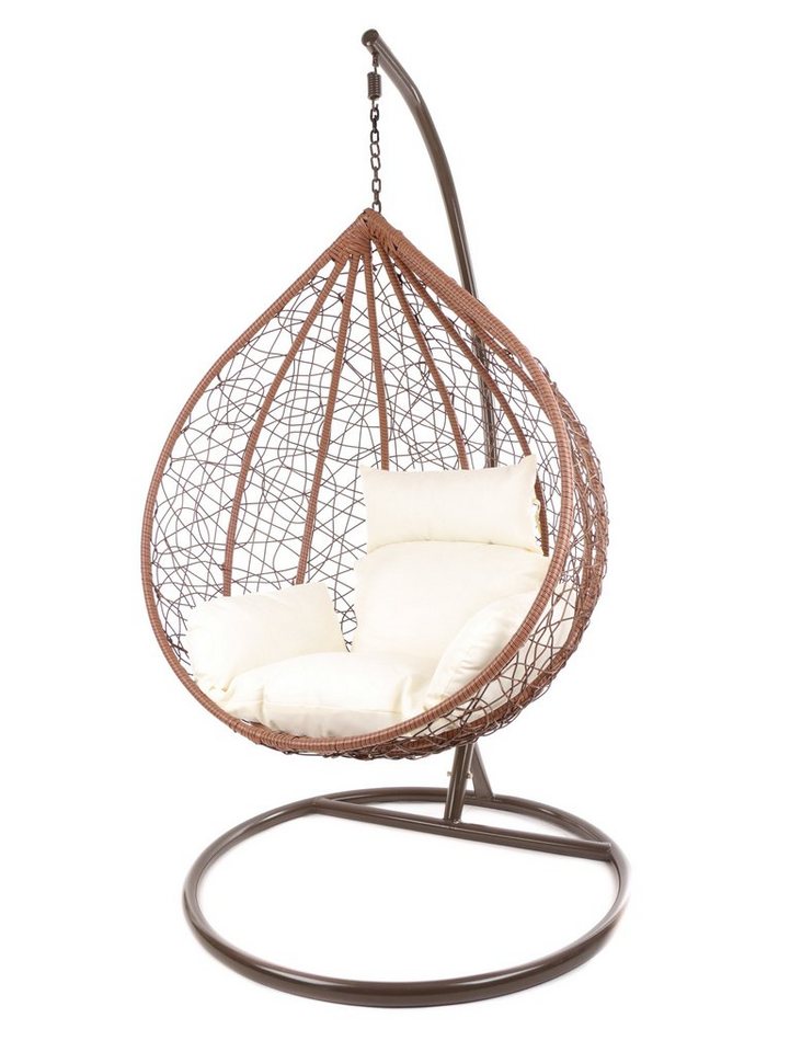 KIDEO Hängesessel Hängesessel MANACOR Korbsessel XXL mit Gestell und Kissen, mit Gestell und Kissen von KIDEO