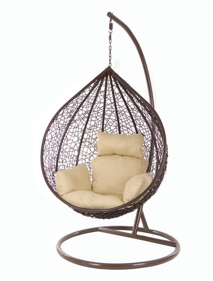 KIDEO Hängesessel Hängesessel MANACOR darkbrown, Swing Chair, braun, Schwebesessel, Hängesessel mit Gestell und Kissen von KIDEO